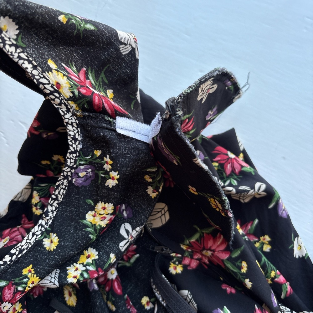 Women M/L Vintage Dress Maxi Floral Short Sleeve 90s Feminine Garden Coquette - Picture 11 of 15